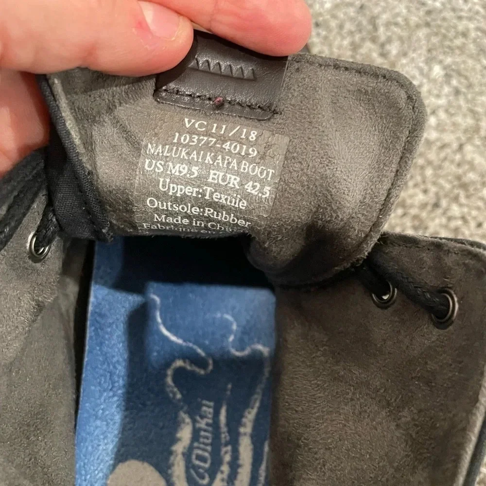 Olukai Nalukai Kapa men's black canvas chukka shoe, size 9.5